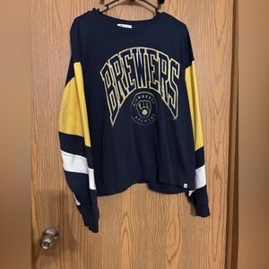 47 Women's Brewers Navy, Gold & White Crewneck Sweatshirt⚾️